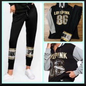 Victoria’s Secret Pink Bling Gold/ Silver Outfit set M